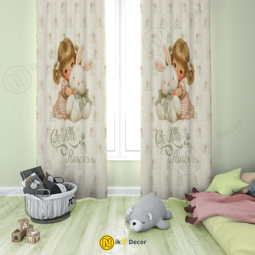 پرده کودک طرح دخترانه آماده ارسال