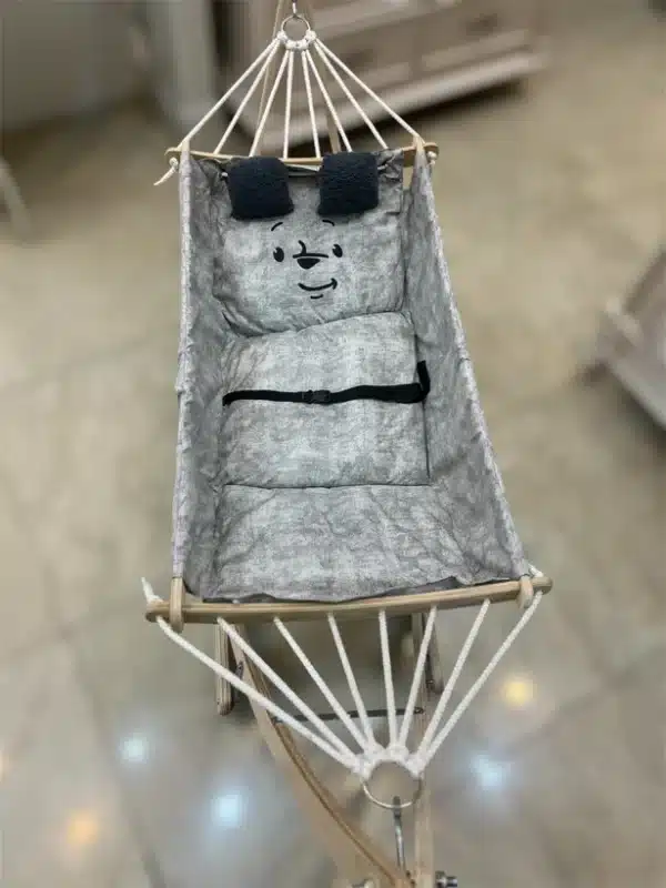 گهواره سنتی نیکودکور مدل کلاسیک طوسی